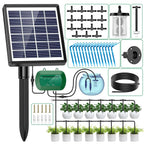 Solar Automatic Watering Kit for Garden Automatic Drip Watering System with 15m Water Hose Automatic Watering Timer for Holidays