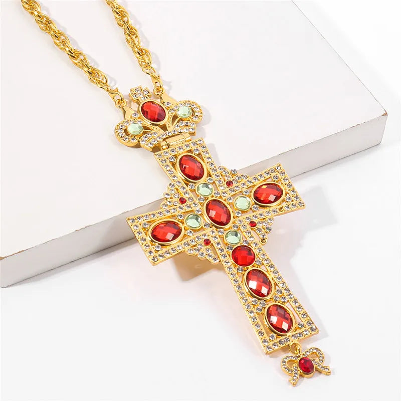 Pectoral Pendants Jesus Cross Orthodox Church Crucifix Religious Icon Byzantine Art Holy Cross For Priests Pendant Long Necklace
