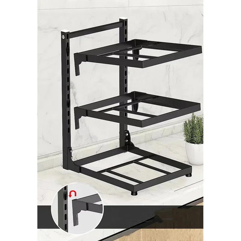 Multi-Layer Cooker Storage Rack Kitchen Sink Storage Rack For Home Stovetop Cabinets Adjustable Pot Rack