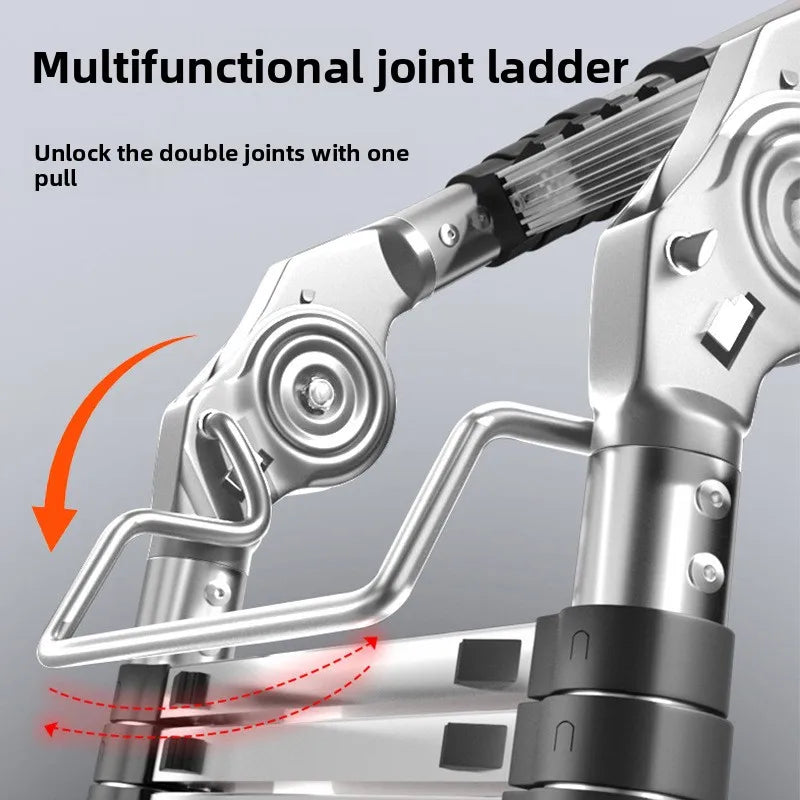 Telescopic ladder Multifunctional stainless steel herringbone walking ladder Folding lift straight ladder Thickened engineering