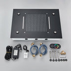 Black Ceiling Intelligent Remote Control LED Rainfall Waterfall Single Shower Head Concealed Shower Tap