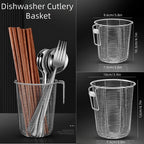Kitchenism 304 Kitchen Chopstick Holder Organizer Hanging Wall Stainless Steel Tableware Drainer Fork Spoon Dishwasher Basket