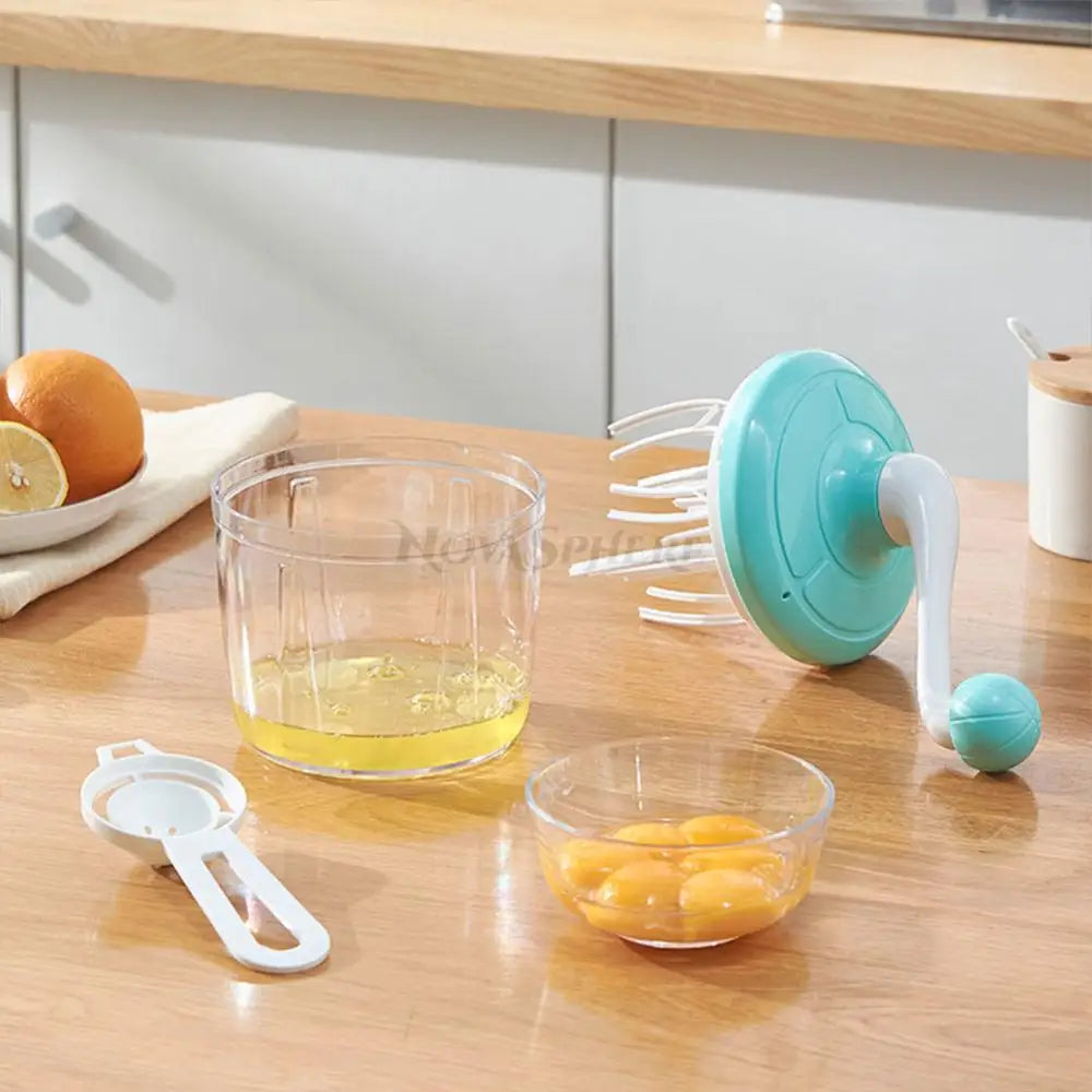 Manual Egg Beater Portable Eggs Whisk Separator Hand Cranked Cream Mixer Multi-Function Baking Tools Kitchen Mixer Accessories