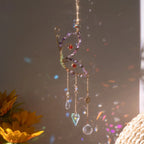 DIY Sun Pendant Amethyst Sun Catcher Crystal Sun Light Catcher Pendant Amethyst Ornaments Hanging Drop Outdoor Garden Home Decor