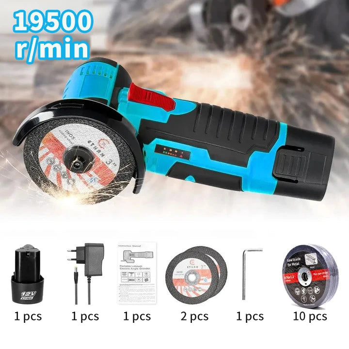 HiLDA 12V/3 Inch Lithium Electric Angle Grinder Mini Small Household Handheld Cutting Machine Polishing Machine