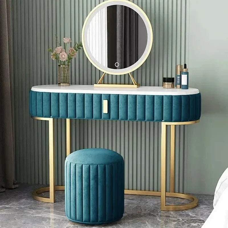 Salon Gray Storage Vanity Table Aesthetic Salon Bedroom Dresser Organizer Space Saving Organizer Schminktisch Trendy Furniture