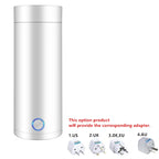 EU Plug Mini Portable Electrothermal Cup 400ML Travel Electric Kettle Heating Water Insulation Integrated Teapot Travel Thermos