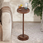 Drink Table,Compact Side Table with Phone Slot and Weighted Base, Durable Pedestal Table Accent for Living Room,Office