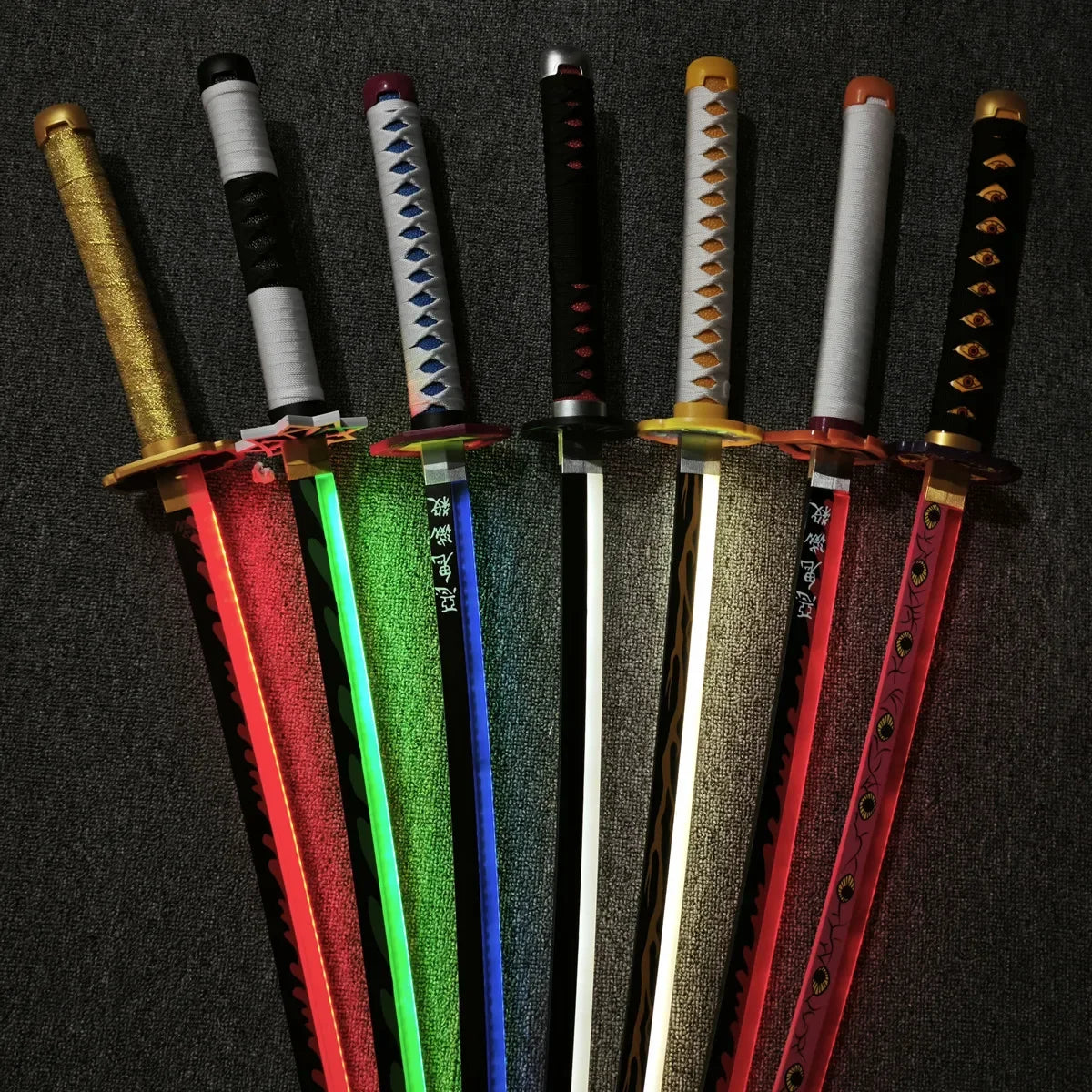 104cm Demon Slayer Bright Katana LED Light Sword Kimetsu No Yaiba Anime Cosplay Prop Real Size Japanese Katana Samurai Sabre