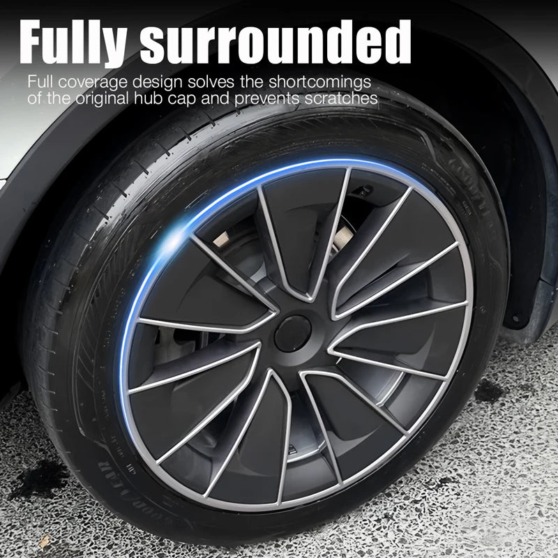 4PCS Hub Cap for Tesla Model Y 19 Inch New Wheel Caps Performance Automobile ReplaceHubcap Full Rim Cover Car Accessories 2024
