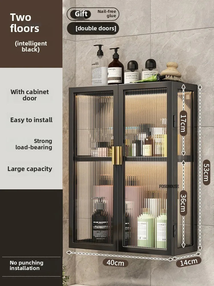 Japanese Acrylic Bathroom Cabinet Wall-mounted Mirror Box Transparent Bathroom Cabinets with Storage Rack Bathroom Furniture