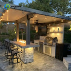 Customized Stainless Steel BBQ Grill Modular Outdoor Kitchen Island Furniture Cabinets Most Popular for Apartment