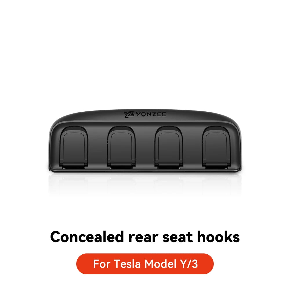 YZ for Tesla Model Y 3 Highland Juniper 2021-25 Folding hidden hooks for back seat ABS material Automotive Interior Accessories