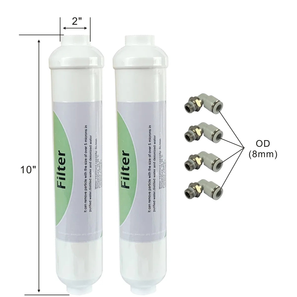 2 PACK OF Inline Water Filter for semiconductor Diode Laser hair removal beauty Machine Cooling, Include Connectors