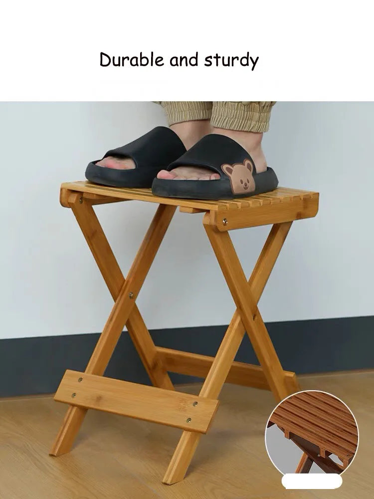 Multifunctional Folding Portable Bamboo Stool Children's Low Stools Modern Minimalism Durable Sturdy Living Room Furnitu
