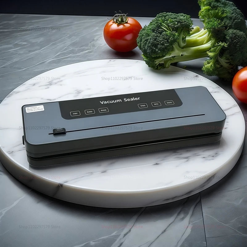 Electric Vacuum Sealer with Built-in Cutter for Food Storage Touch Button Dry/Wet Food Packaging Machine Vacuum ier device