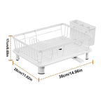 Dish Drying Rack Space-Saving Dish Rack Large Capacity Dish Rack With Removable Drainboard Cutlery Cup Holders And For Sink