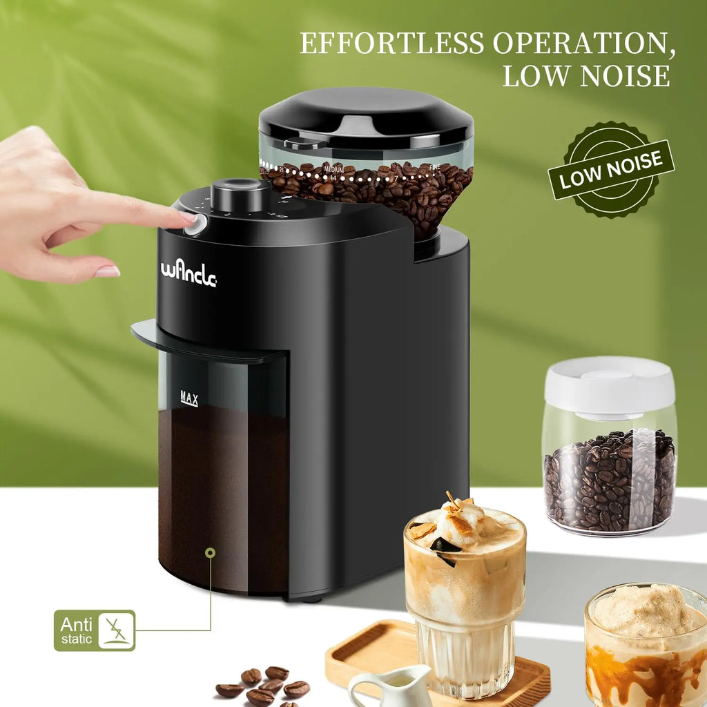 Automatic Burr Mill Coffee Grinder 220V Electric Coffee Bean Grinding with 28 Grind Settings for Espresso French Press Drip