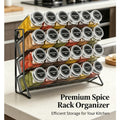Carbon Steel 4 Tier Kitchen Storage Shelf Non-Slip Cupboard Spice Organizer Multifunctional Pantry Rack for Home