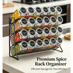 Carbon Steel 4 Tier Kitchen Storage Shelf Non-Slip Cupboard Spice Organizer Multifunctional Pantry Rack for Home