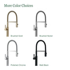 Brushed Gold Kitchen Faucets Single Handle Pull Out Kitchen Mixer Hot And Cold Water Swivel Degree Water Tap