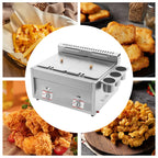 Commercial Gas Deep Fryer 12L Stainless Steel Dual Tank Gas Deep Fryer with 2 Baskets&Lid Countertop Fryer Frying Machine