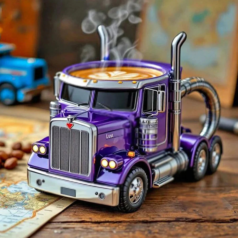 Durable Truck Coffee Mug 11 Ounces Handcrafted Coffee Cup Semi-trailer Shaped Semi Truck Semi-Truck Coffee Mugs Men Coffee Cup