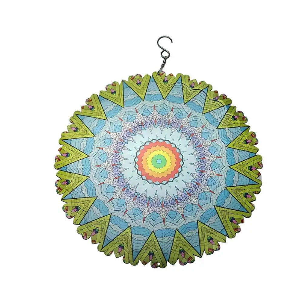 Foldable Rotating Wind Chime 3D Color Wind Chime Mandala Wall Hanging Decor 3D Wind Spinner Art Windmill Outdoor Garden Pendant