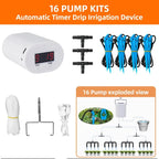 Automatic Plant Flower Watering Pump 2/8/16 Heads Pump Timer System Kit Indoor Plant Watering Device Garden Self-Watering Tool