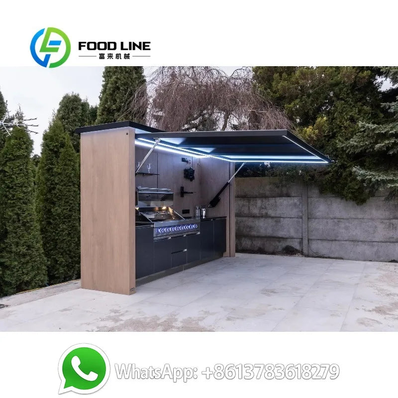 Customized Compact Outdoor Kitchen Chic Design Customizable for Small Balcony Grilling Apartment Friendly Easy Install Setup
