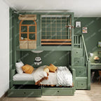 Double Storage Space Children Beds Loft Foldable Bunk Slide Children Beds Design Mueble Infantil Bedroom Furniture