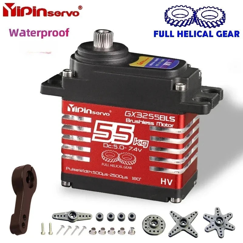 Waterproof IP66 Servo 35kg/40kg/55kg/60kg/70kg All Steel Helical Gears Digital Servo For RC 1/8 1/10 Rc Toy Car Accessories