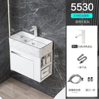 Minimalist Mini Bathroom Cabinet with Side Storage Ceramic Integrated Basin Bathroom Vanity Cabinet with Sink Bathroom Furniture
