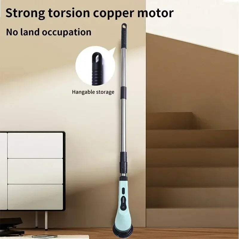 Wireless Home Kitchen and Bathroom Multifunctional Long Short Dual Use Handheld Brush with Multiple Brush Heads Cleaning Tool