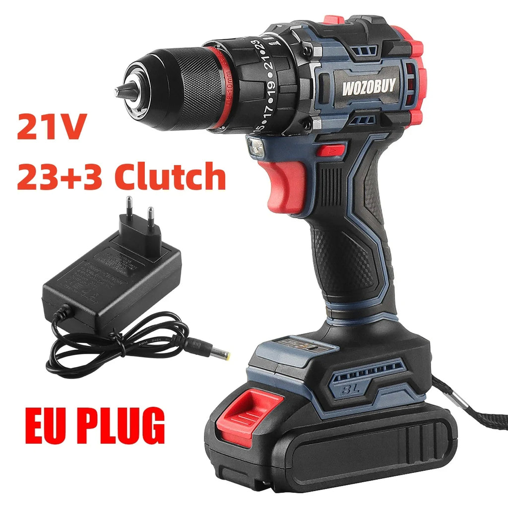16.8V/21V Cordless Drill ,10MM 3/8'' Keyless Chuck,1.3Ah Li-Ion Battery,2 Variable Speed for assembling, repairing and DIY