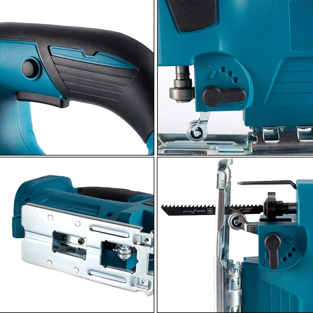21V Cordless Electric Jig Saw 2900RPM Multi-Function Woodworking Power Tool For Makita 18V Battery Pin with 1 Saw Blade