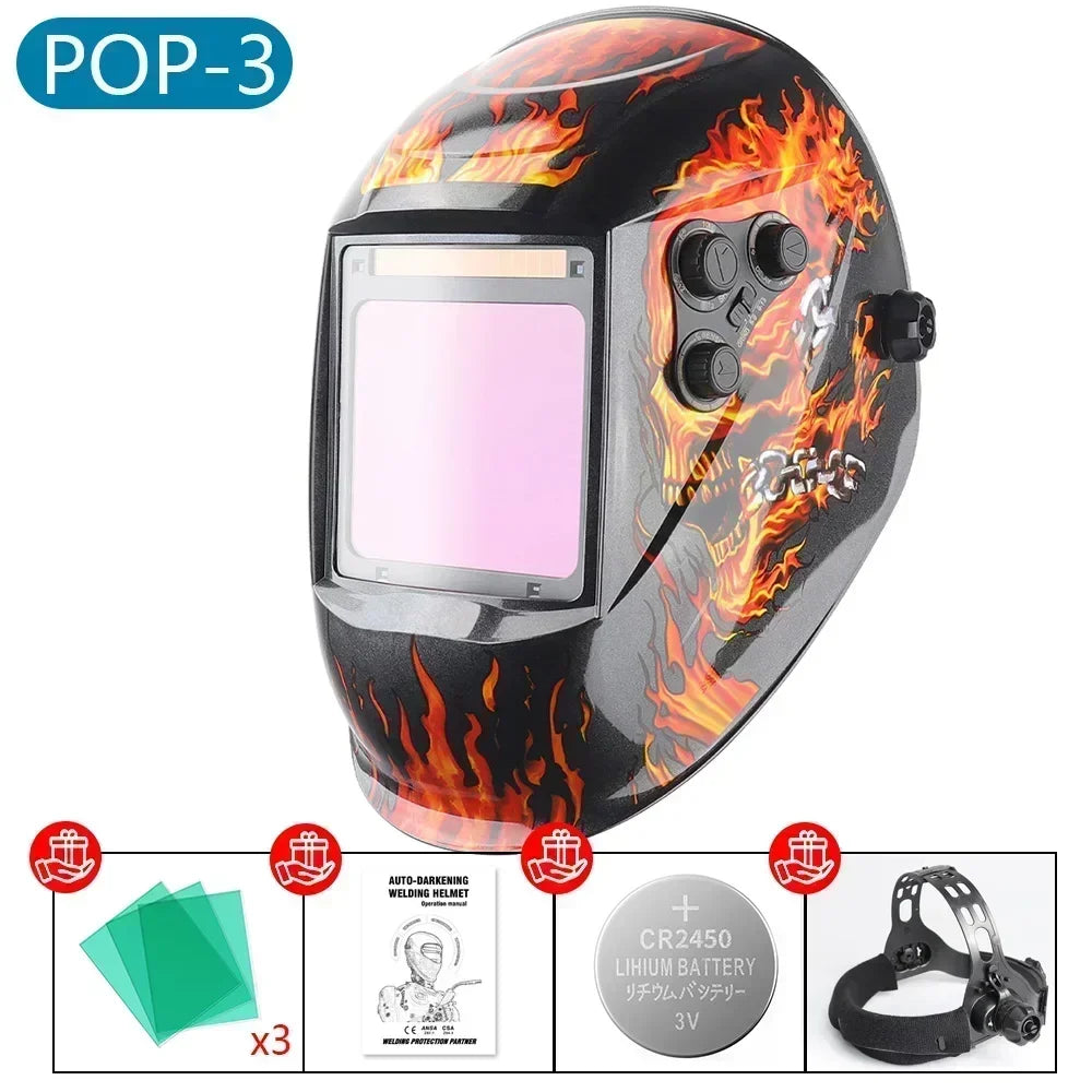 1112 Welding Helmet Automatically Darkening Soldering Welder Mask True Color Welder Cap 4 Arc Sensor for TIG MIG MMA goggles