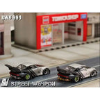 SW 1:64 RWB 993 Matte Silver Cyberpunk Diecast Diorama Car Model Collection Toy