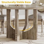 Round Dining Table for 4-6 People 47.24" Large Circle Dining Room Table Rustic Kitchen Table Round with Wooden Pedestal Base Fa