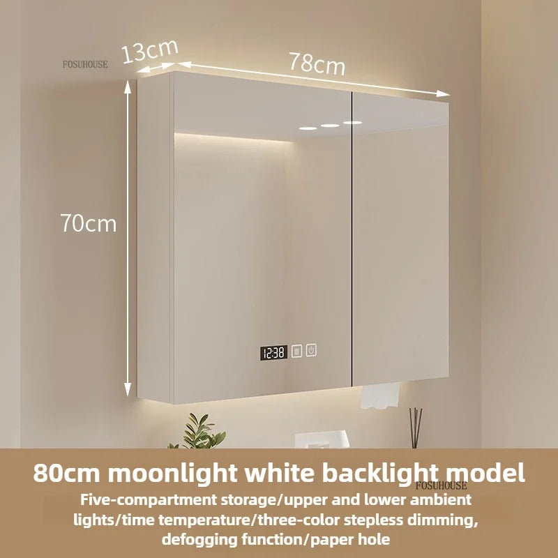 Bathroom Wall Mounted Mirror Cabinet Modern Smart Bathroom Cabinets with Mirror Creative Bathroom Storage Cabinet Home Furniture