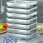 5-Piece Stainless Steel Food Storage Containers, Stackable Airtight Kitchen Organizer for Fridge Freezer, Salad Fruit Meal Prep