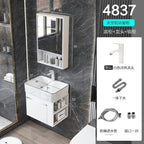 Minimalist Mini Bathroom Cabinet with Side Storage Ceramic Integrated Basin Bathroom Vanity Cabinet with Sink Bathroom Furniture