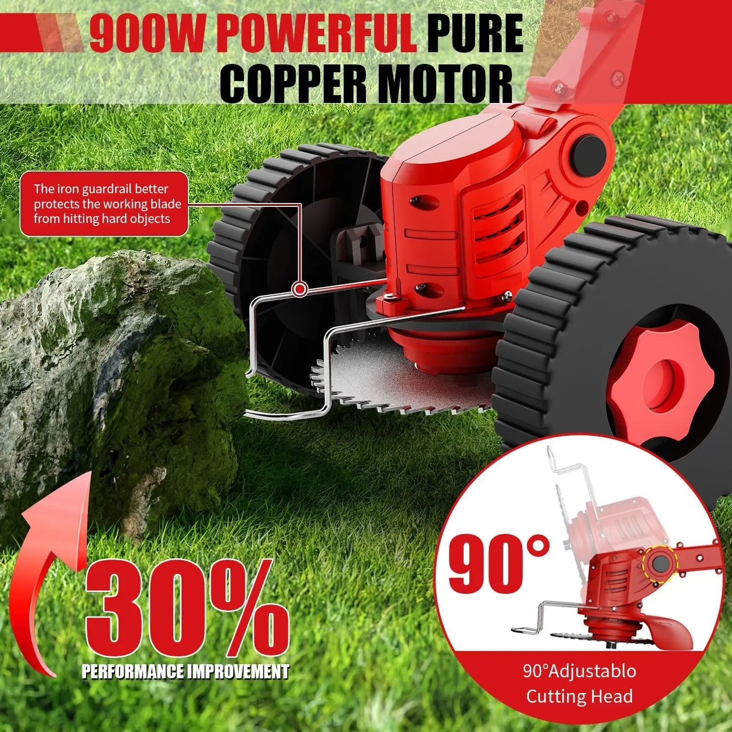 Cordless Lawn Trimmer & Weed Wacker - 20V Grass Edger with 2 Li-Ion Batteries & 3 Blades | AlluCanFind