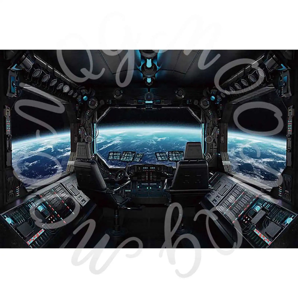 MOON.QG Baby Shower Boy Birthday Party Universe Cockpit Backgrounds for Photographs Spaceship Backdrop Photo Studio Photozone