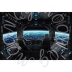 MOON.QG Baby Shower Boy Birthday Party Universe Cockpit Backgrounds for Photographs Spaceship Backdrop Photo Studio Photozone