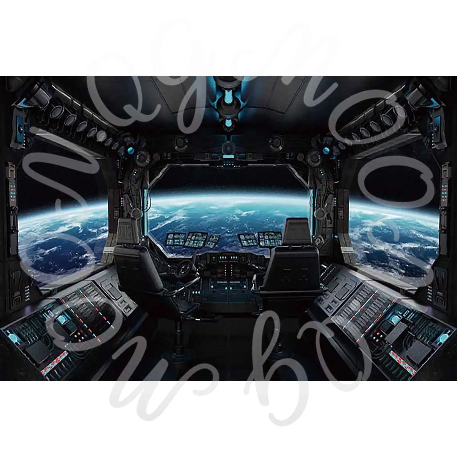 MOON.QG Baby Shower Boy Birthday Party Universe Cockpit Backgrounds for Photographs Spaceship Backdrop Photo Studio Photozone