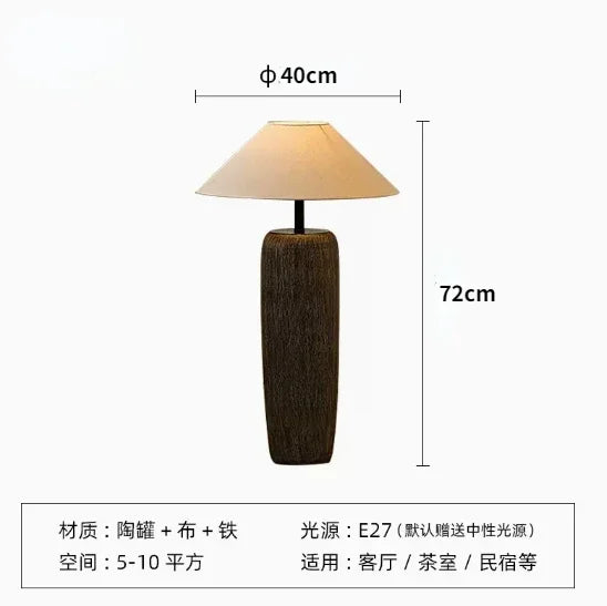 Ceramic Lamp Wabi Sabi Style Vintage Japanese Floor Lamp for Living Room Corner Sofa Lounge Standing Light Decoration Salon