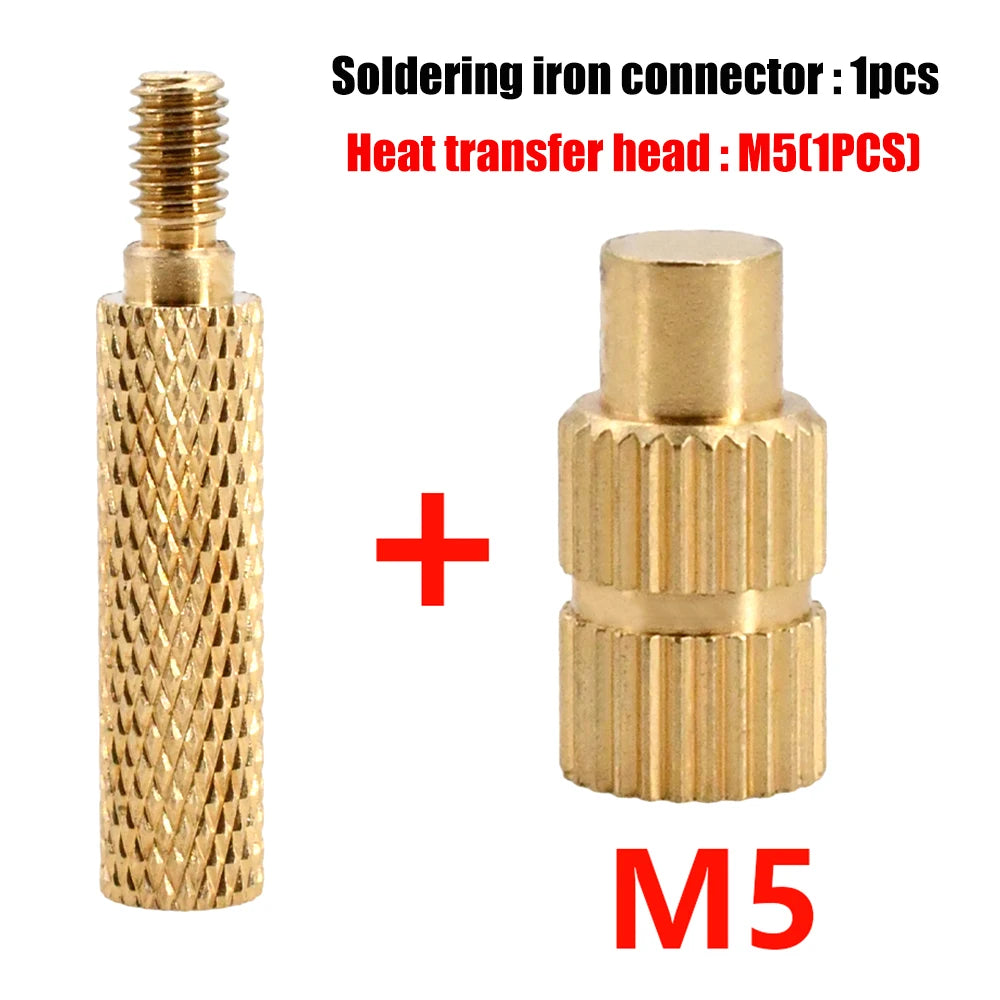 Brass Heating Soldering Iron Tip Tool Insert Nut for Plastic 3d Printing Holt Melt Nut Implant Connector M2 M2.5 M3 M4 M5 M6 M8