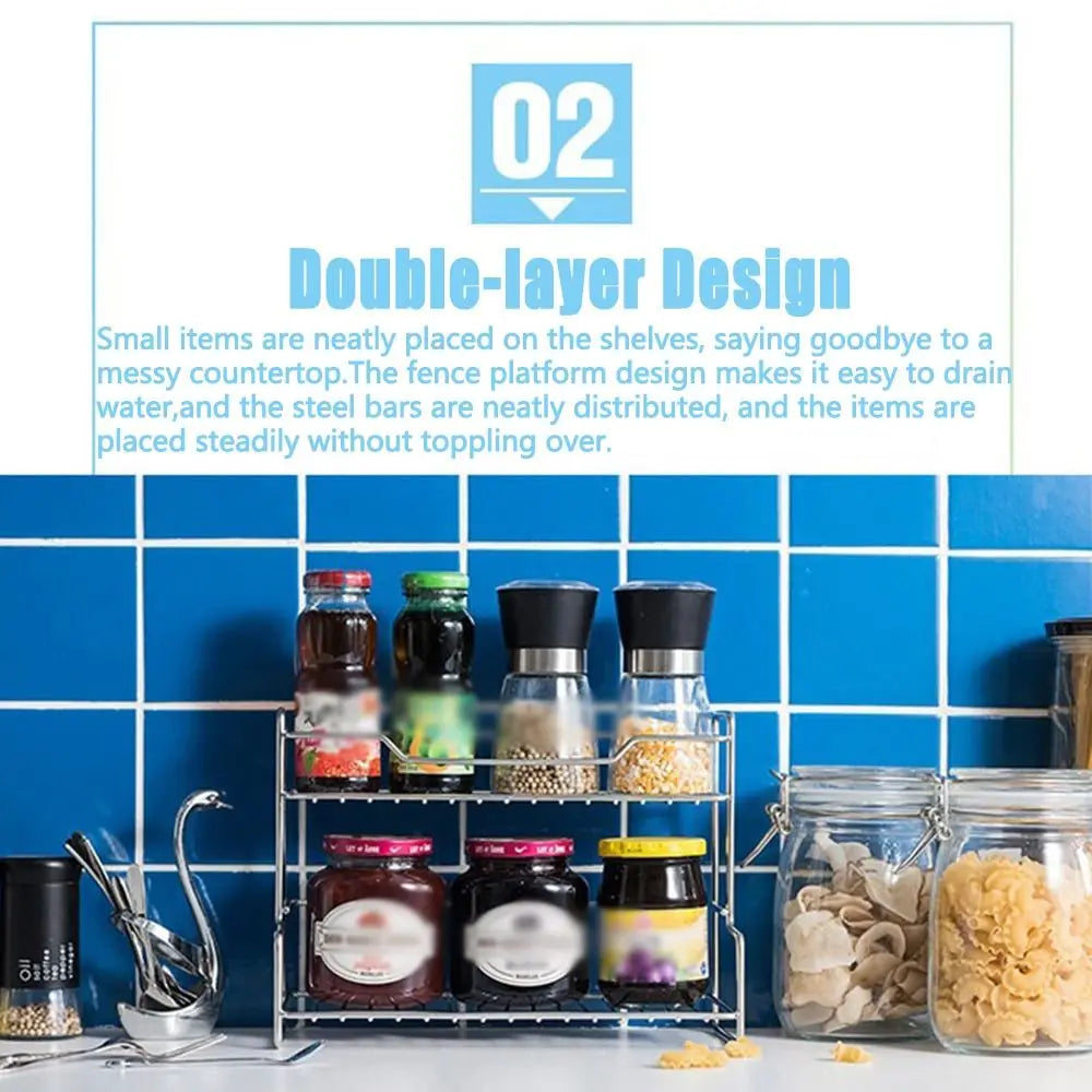 Modern Kitchen Organizer Shelf Double-layer Waterproof Bathroom Storage Rack Large Capacity Space Saving Kitchen Sink Organizer