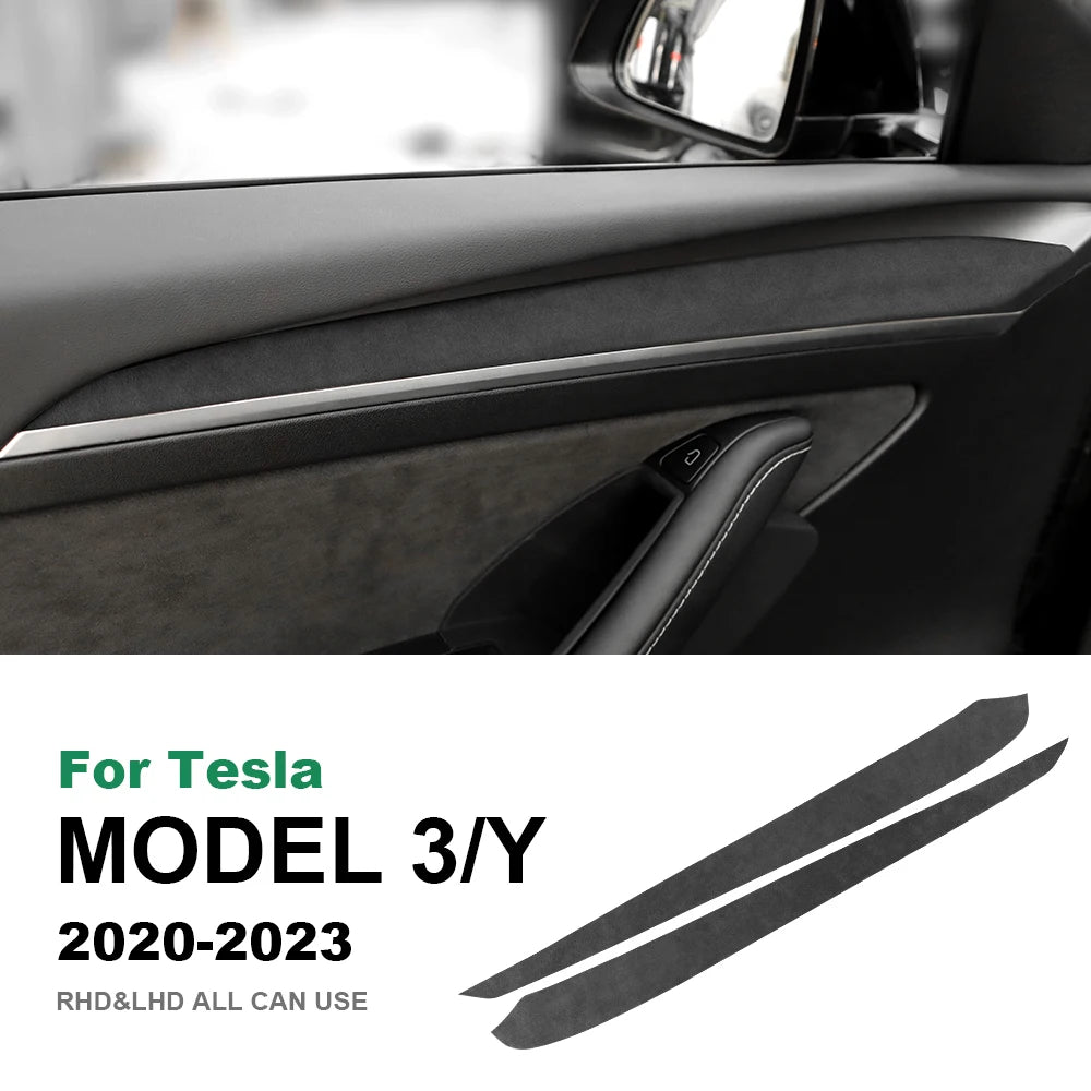 Italian Top Suede Car Dashboard Moulded Trim Sticker For Tesla Model 3 Model Y 2018 2019 2020 2021 2022 2023 Decor Accessories